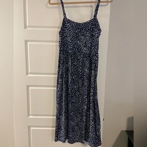 GAP Navy midi dress with abstract dots - EUC